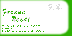 ferenc meidl business card